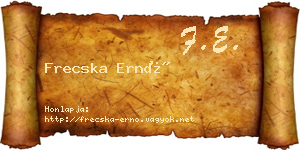 Frecska Ernő névjegykártya
