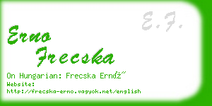 erno frecska business card